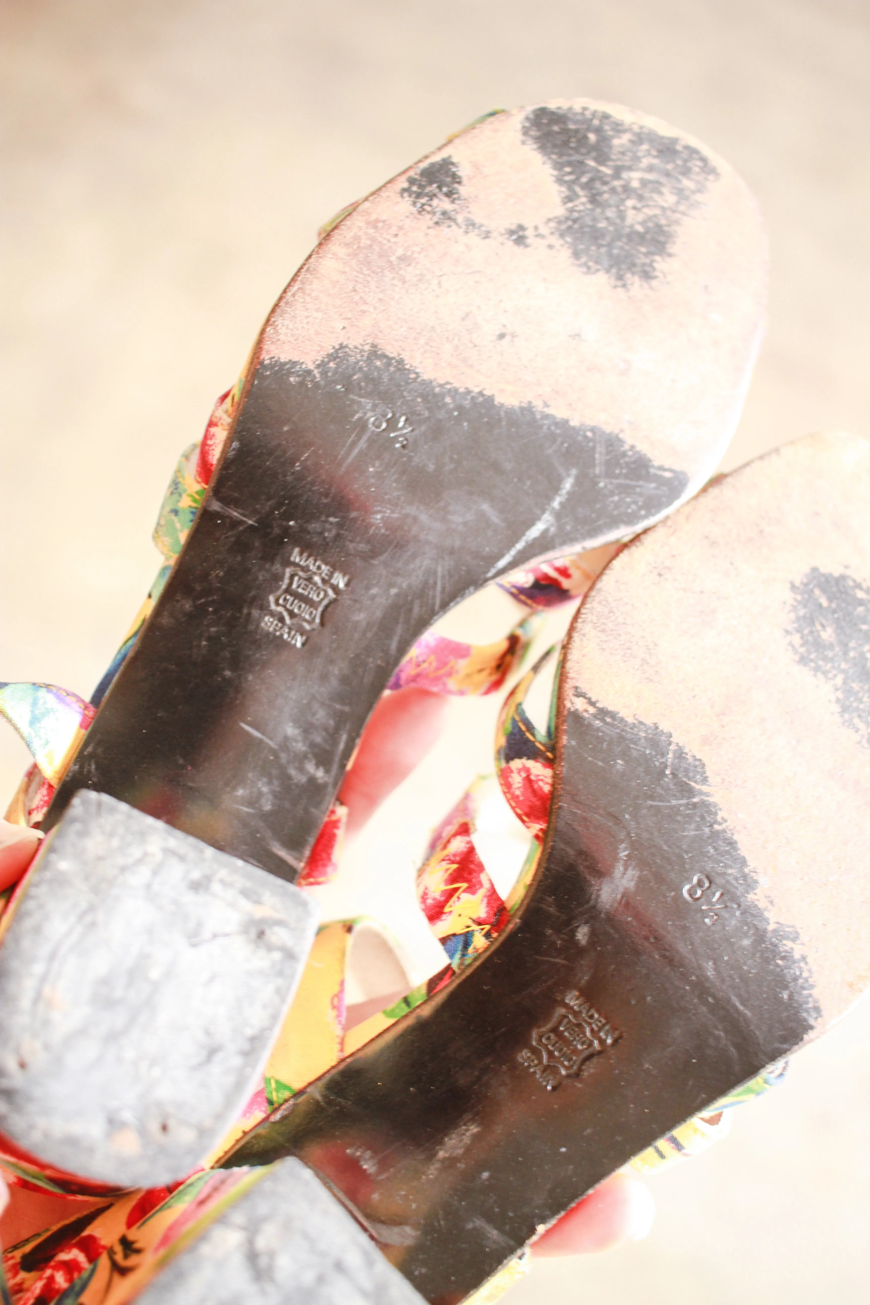 1980s Kenneth Cole Floral Satin Heels | 8.5