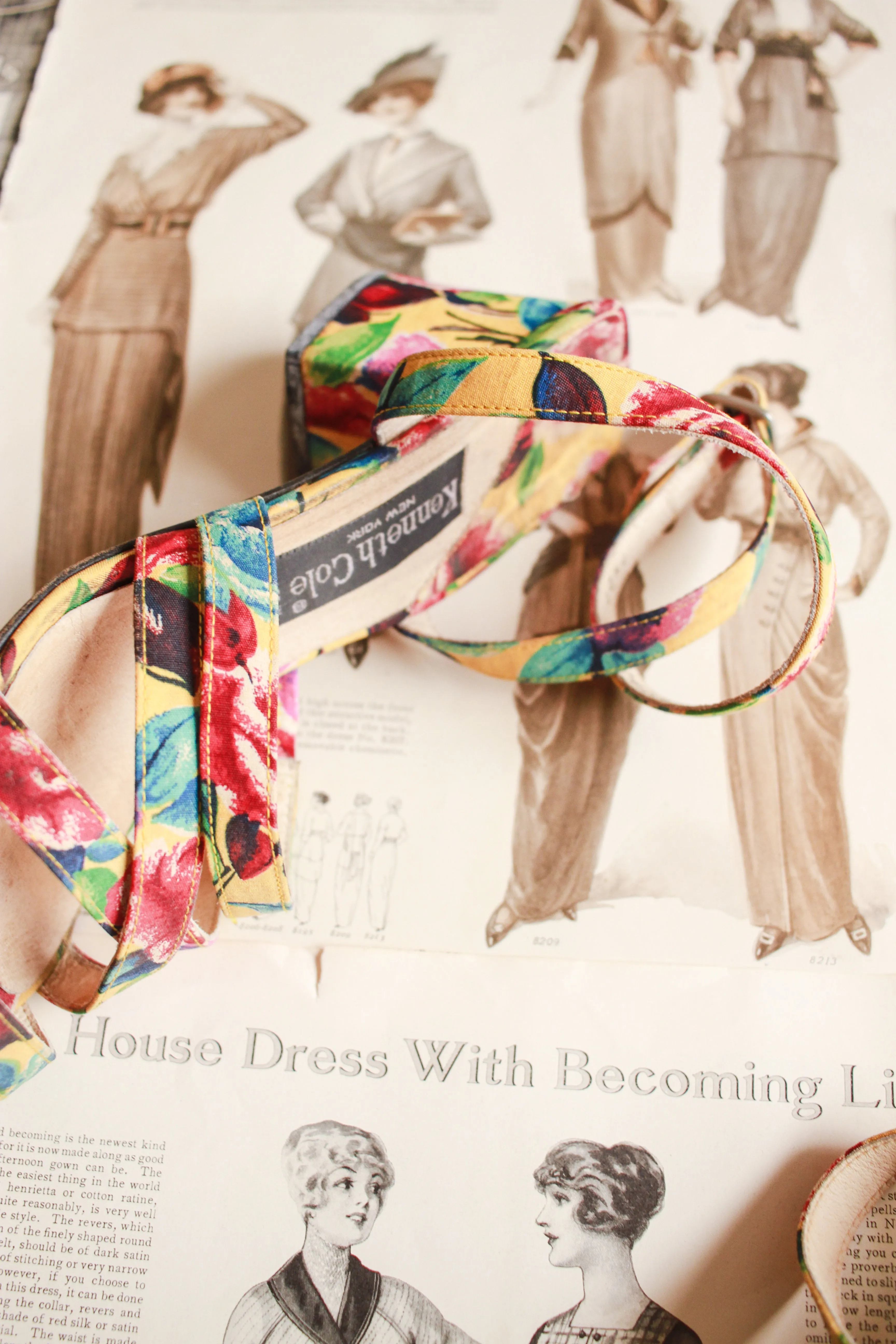 1980s Kenneth Cole Floral Satin Heels | 8.5