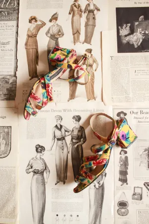 1980s Kenneth Cole Floral Satin Heels | 8.5