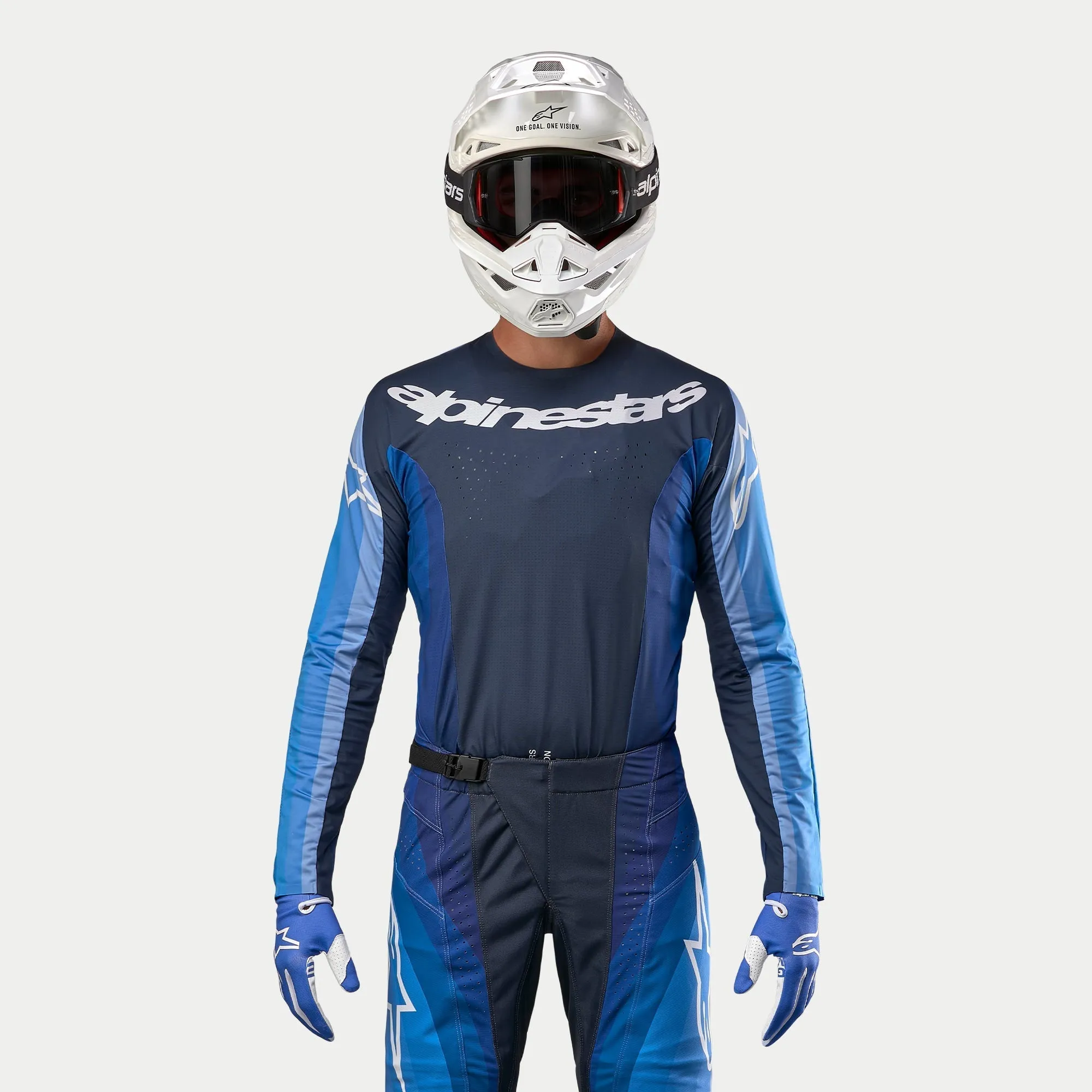 ALPINESTARS 2024 TECHSTAR PNEUMA JERSEY - DARK NAVY LIGHT BLUE