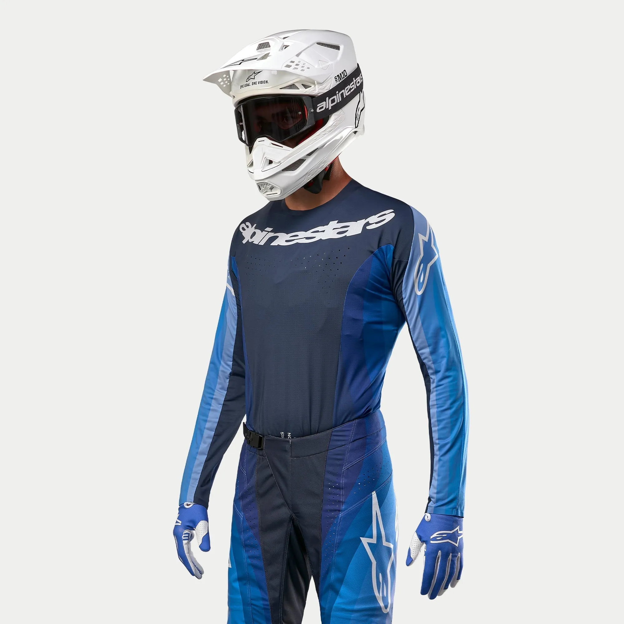 ALPINESTARS 2024 TECHSTAR PNEUMA JERSEY - DARK NAVY LIGHT BLUE