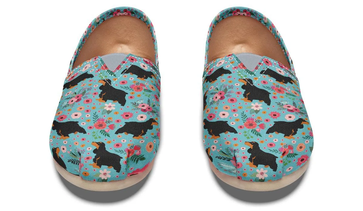 Cocker Spaniel Flower Casual Shoes