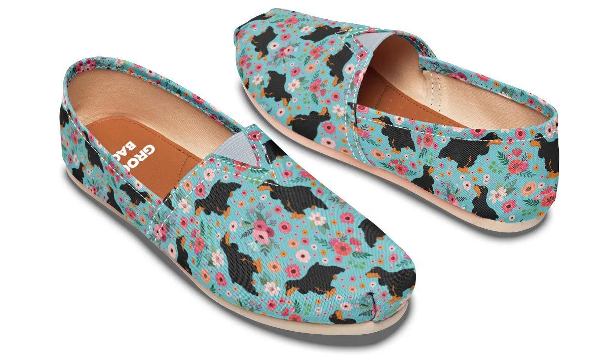 Cocker Spaniel Flower Casual Shoes