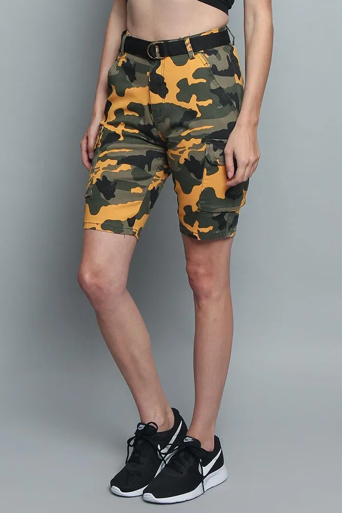 Color Camo Cargo Shorts