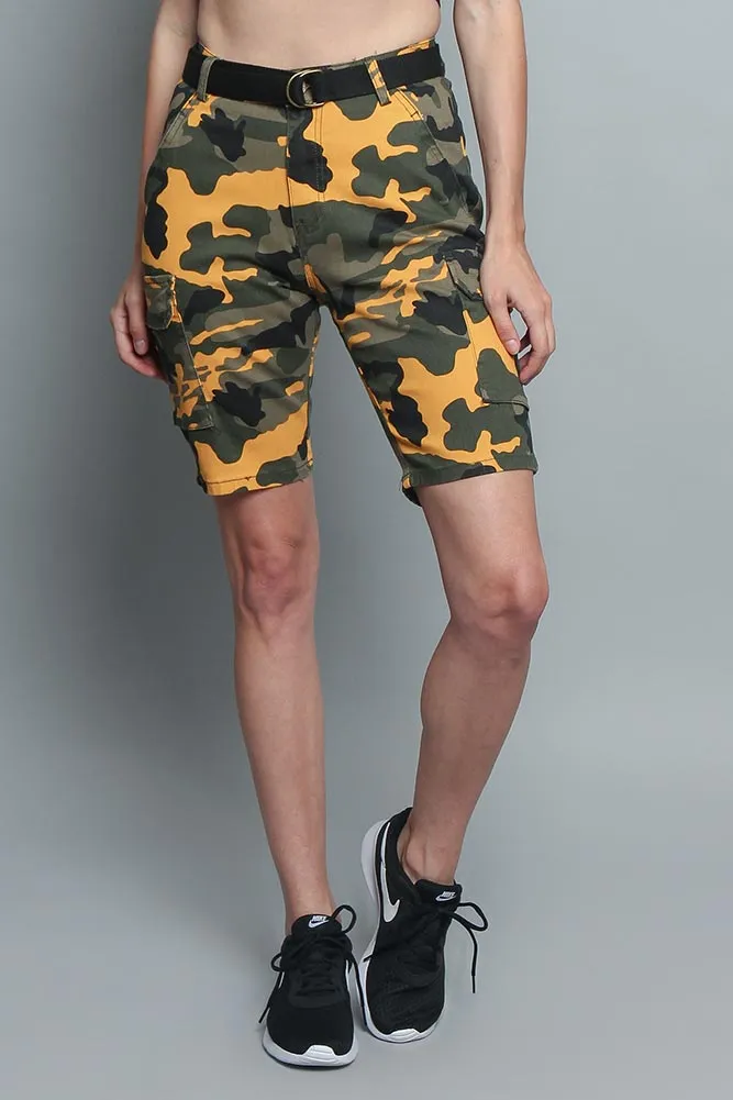 Color Camo Cargo Shorts