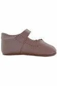 Dressy Pink Leather Soft Sole Baby Girl Crib Shoes with Bow
