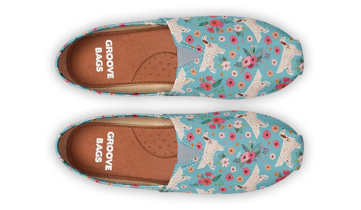 English Setter Flower Casual Shoes