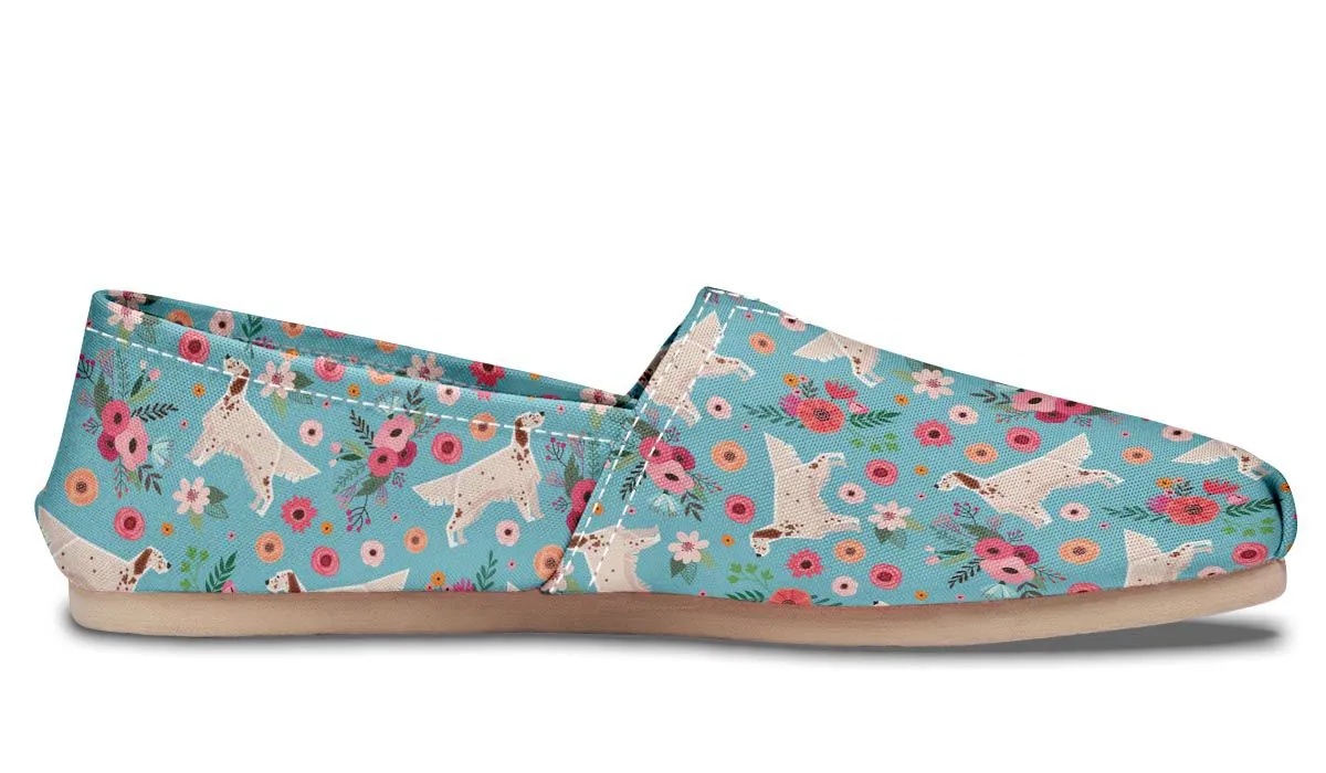 English Setter Flower Casual Shoes