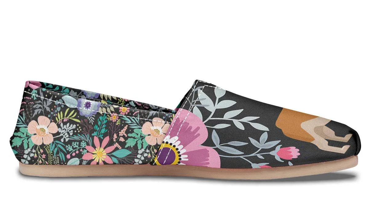 Floral French Bulldog Casual Shoes
