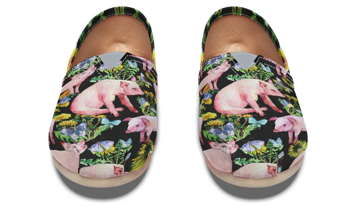Floral Pig Casual Shoes