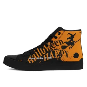 Gift Ideas,Personalized Halloween Sneakers, Custom High Top Shoes, Pumpkin, Skull Shoes, Gift for Halloween