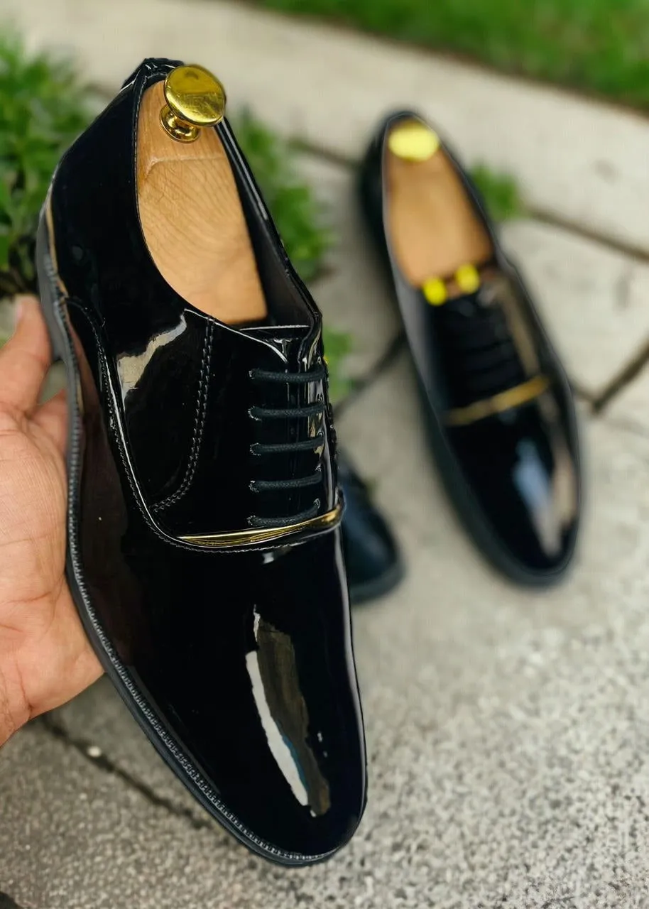 New Fashion Shiny Black Dress Party Wear Shoes for Men