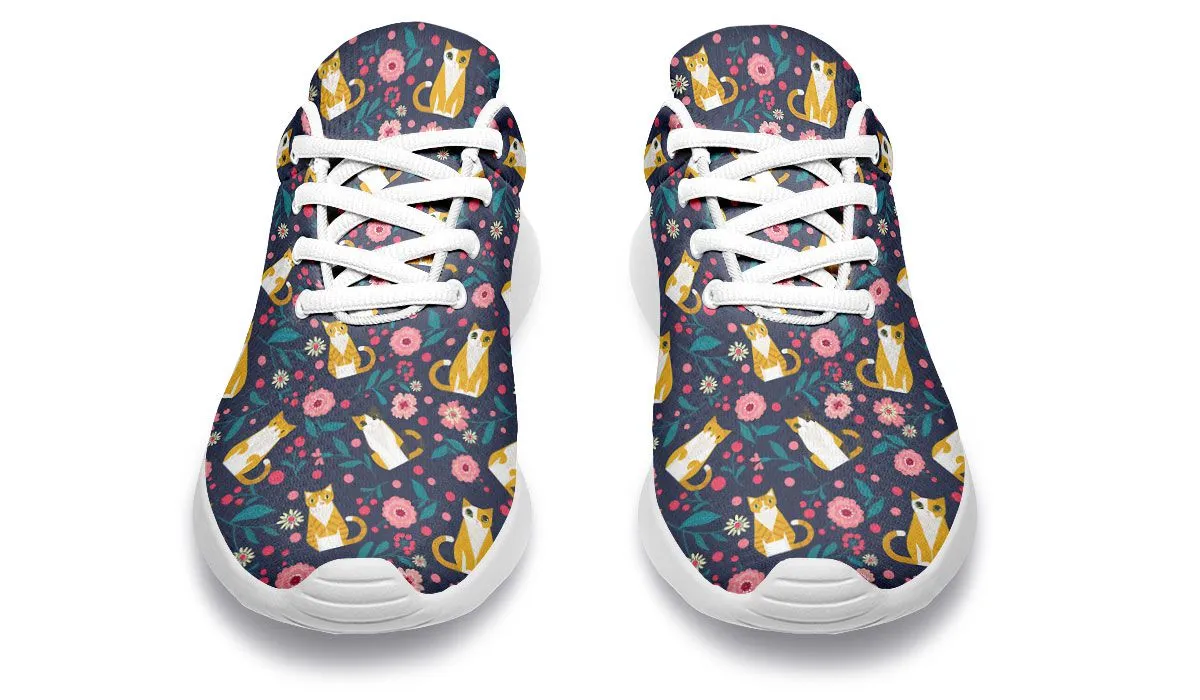 Orange Cat Flower Sneakers