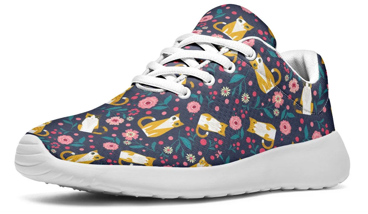 Orange Cat Flower Sneakers