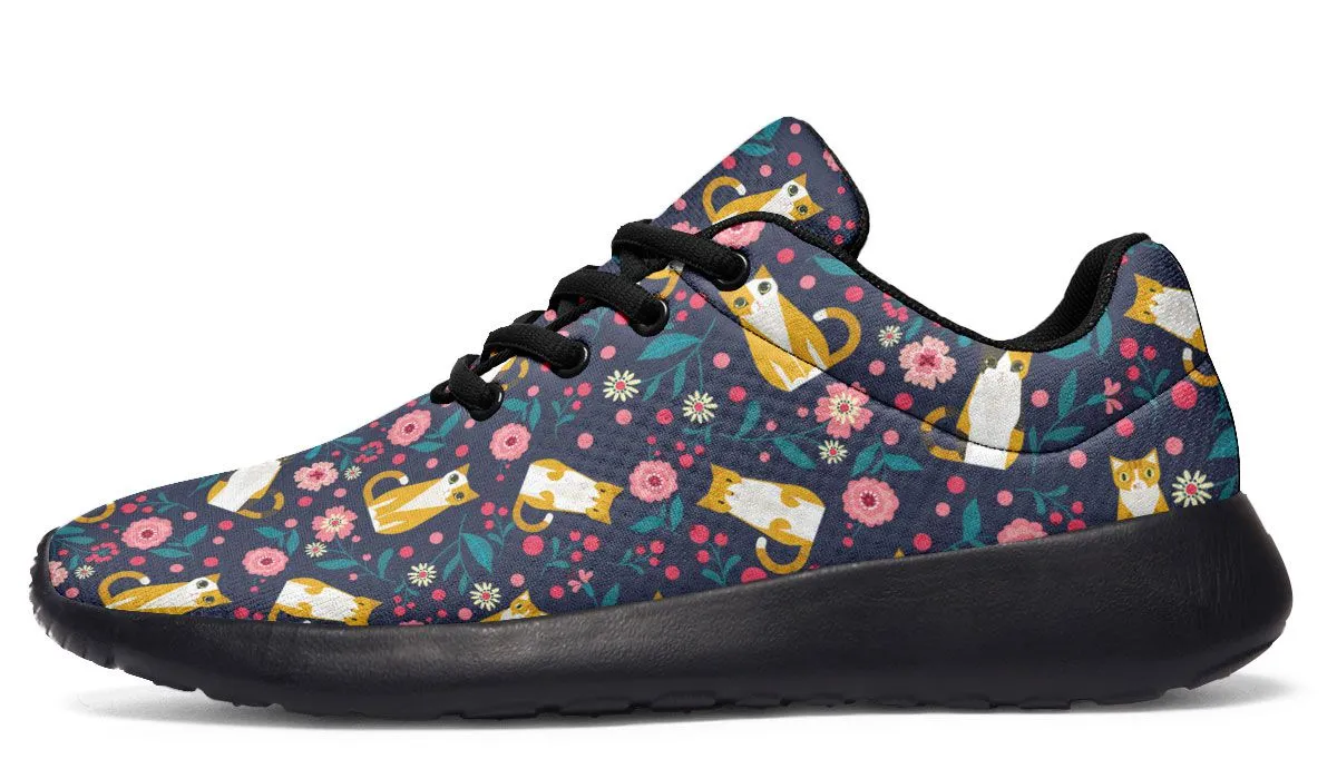Orange Cat Flower Sneakers