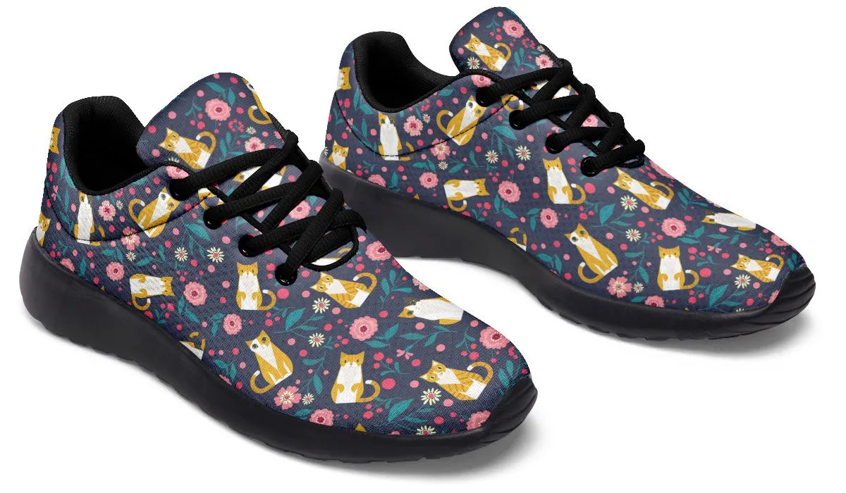 Orange Cat Flower Sneakers