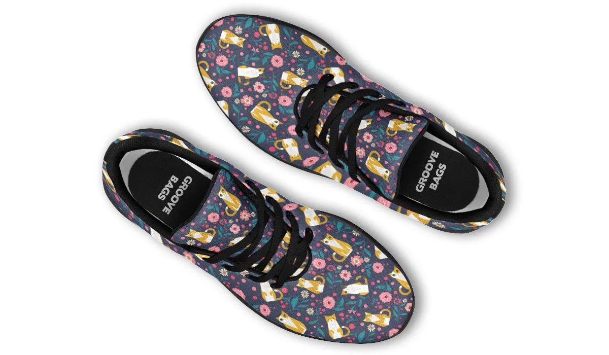 Orange Cat Flower Sneakers