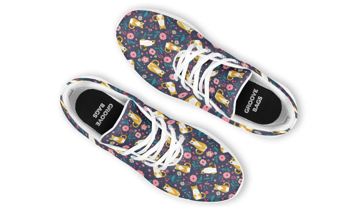 Orange Cat Flower Sneakers