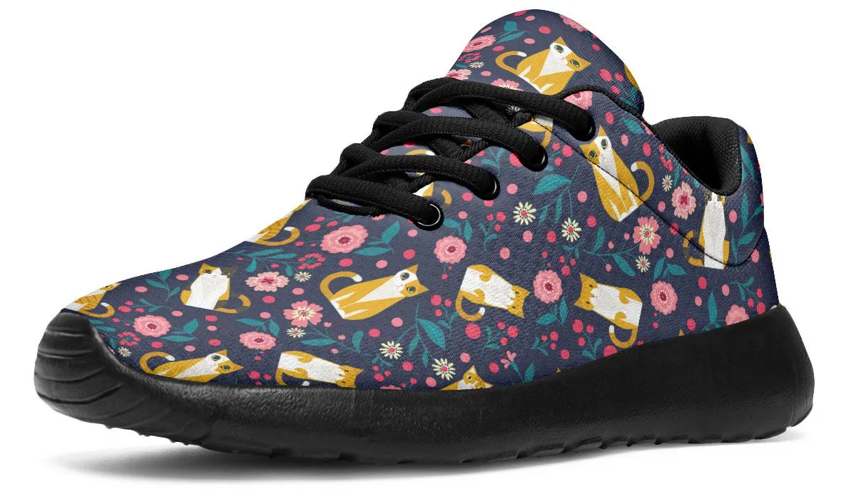 Orange Cat Flower Sneakers