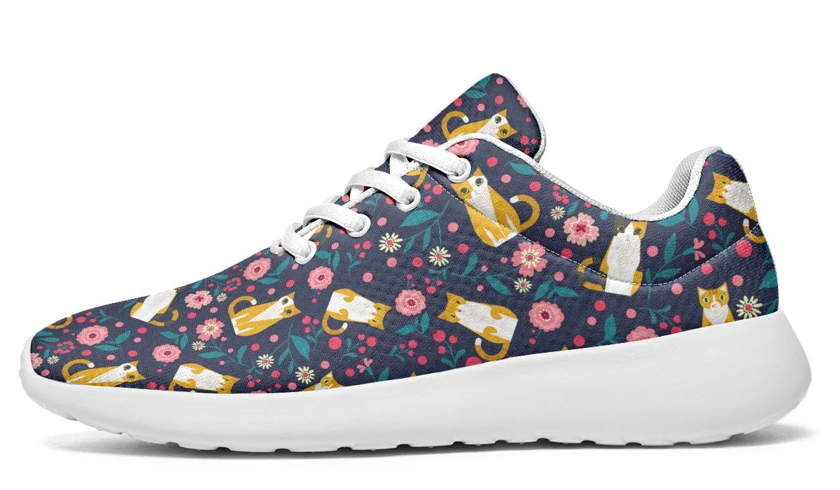 Orange Cat Flower Sneakers