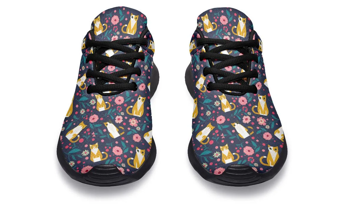 Orange Cat Flower Sneakers