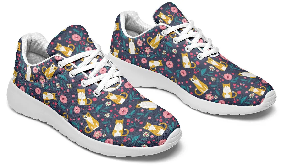 Orange Cat Flower Sneakers