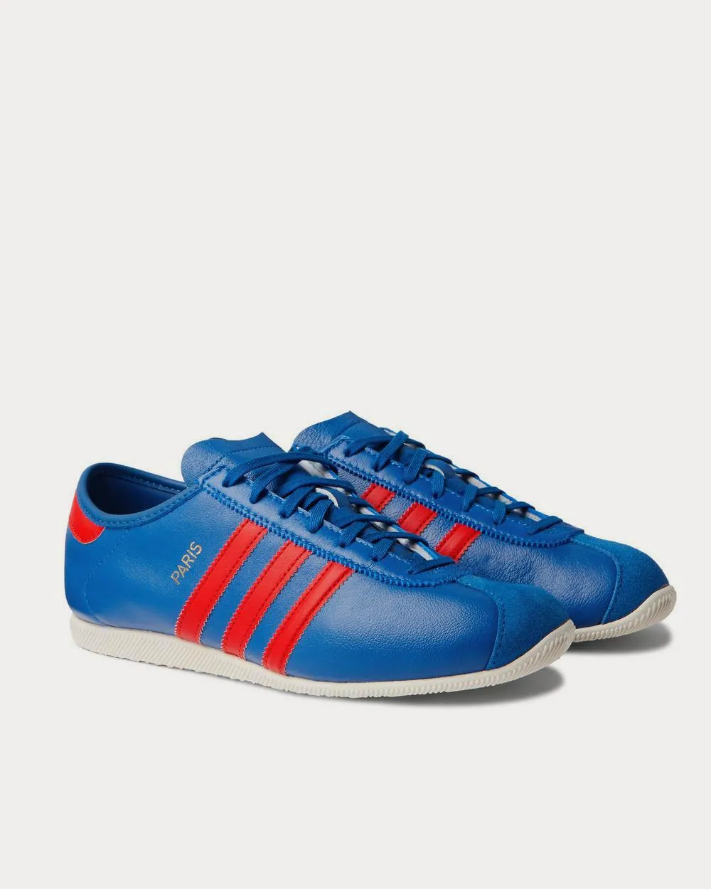 Paris Suede-Trimmed Leather  Blue low top sneakers
