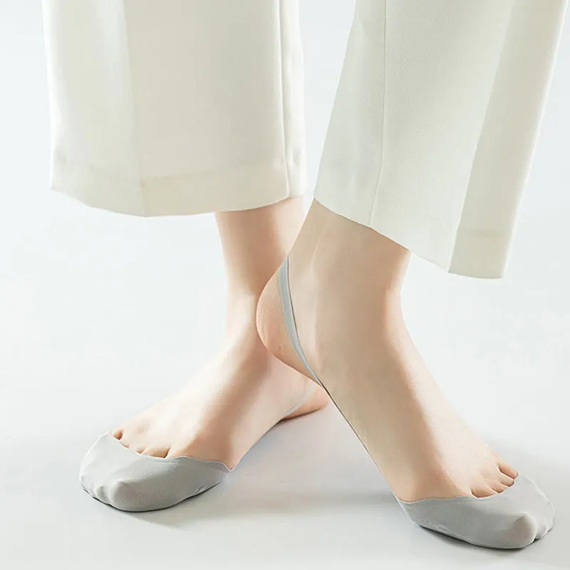 Plus Size Solid Color Padded Half No Show Socks(8 Pairs)