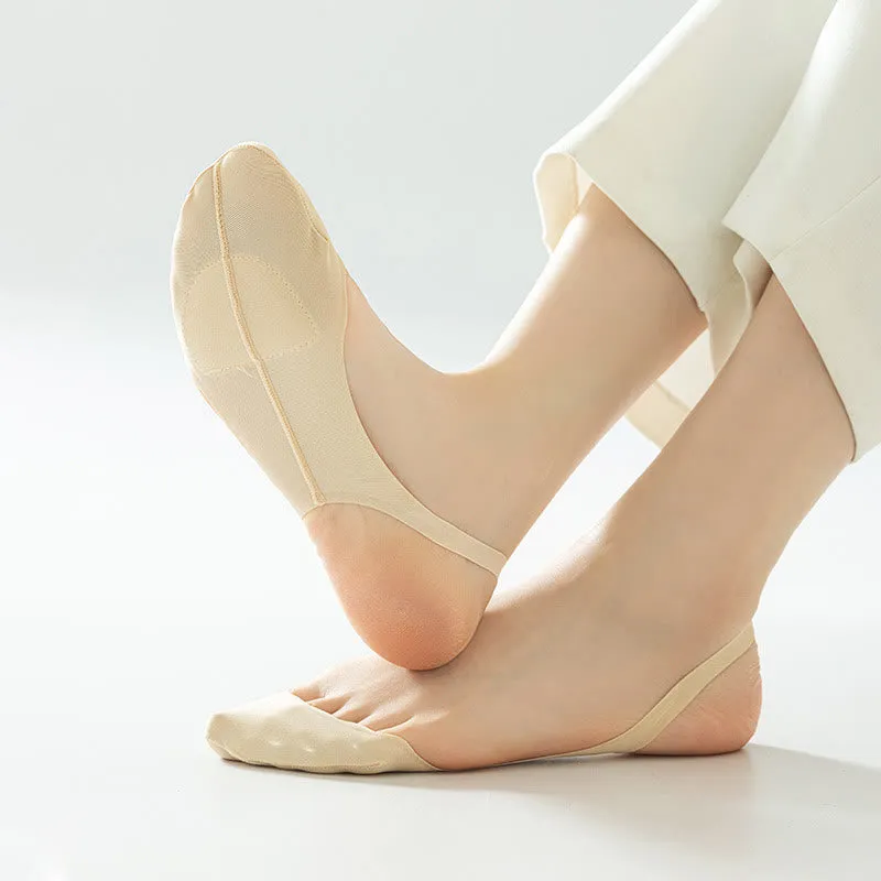 Plus Size Solid Color Padded Half No Show Socks(8 Pairs)