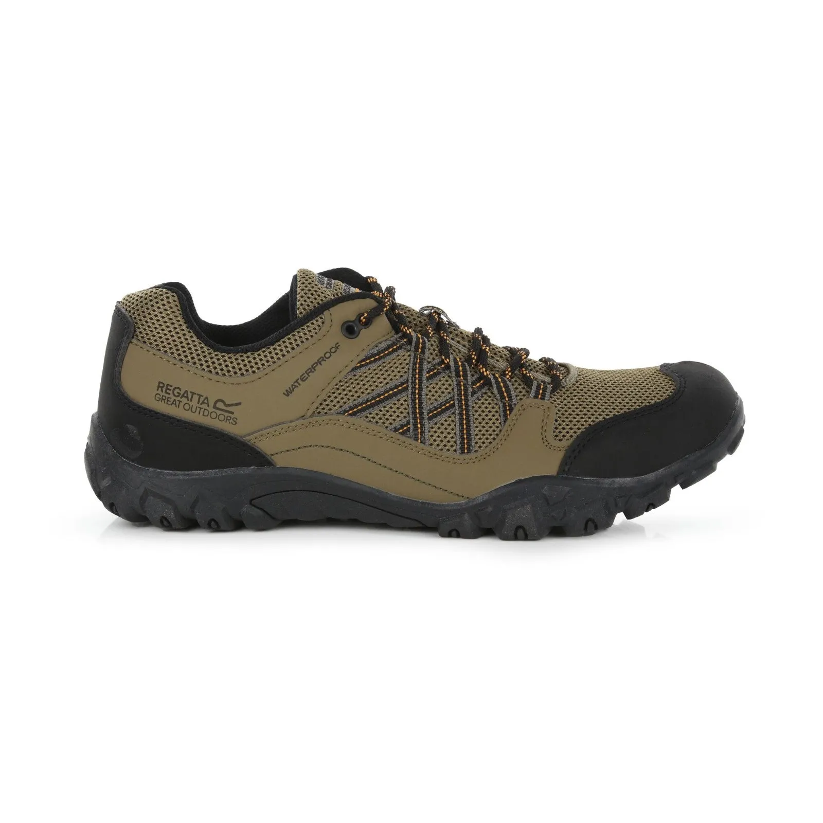 Regatta Mens Edgepoint III Water Resistant Walking Shoes - Gold Sand Flame Orange