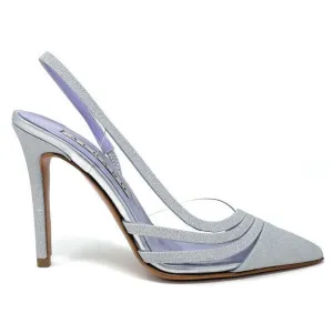 RF 3283 Silver Glitter Mesh High Heels