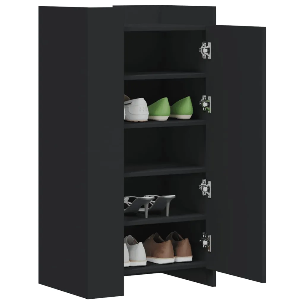 Shoe Cabinet Black 52x37.5x100 cm Engineered Wood