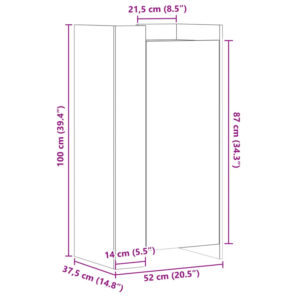 Shoe Cabinet Black 52x37.5x100 cm Engineered Wood