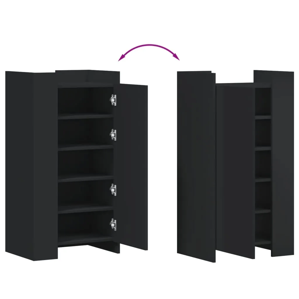 Shoe Cabinet Black 52x37.5x100 cm Engineered Wood