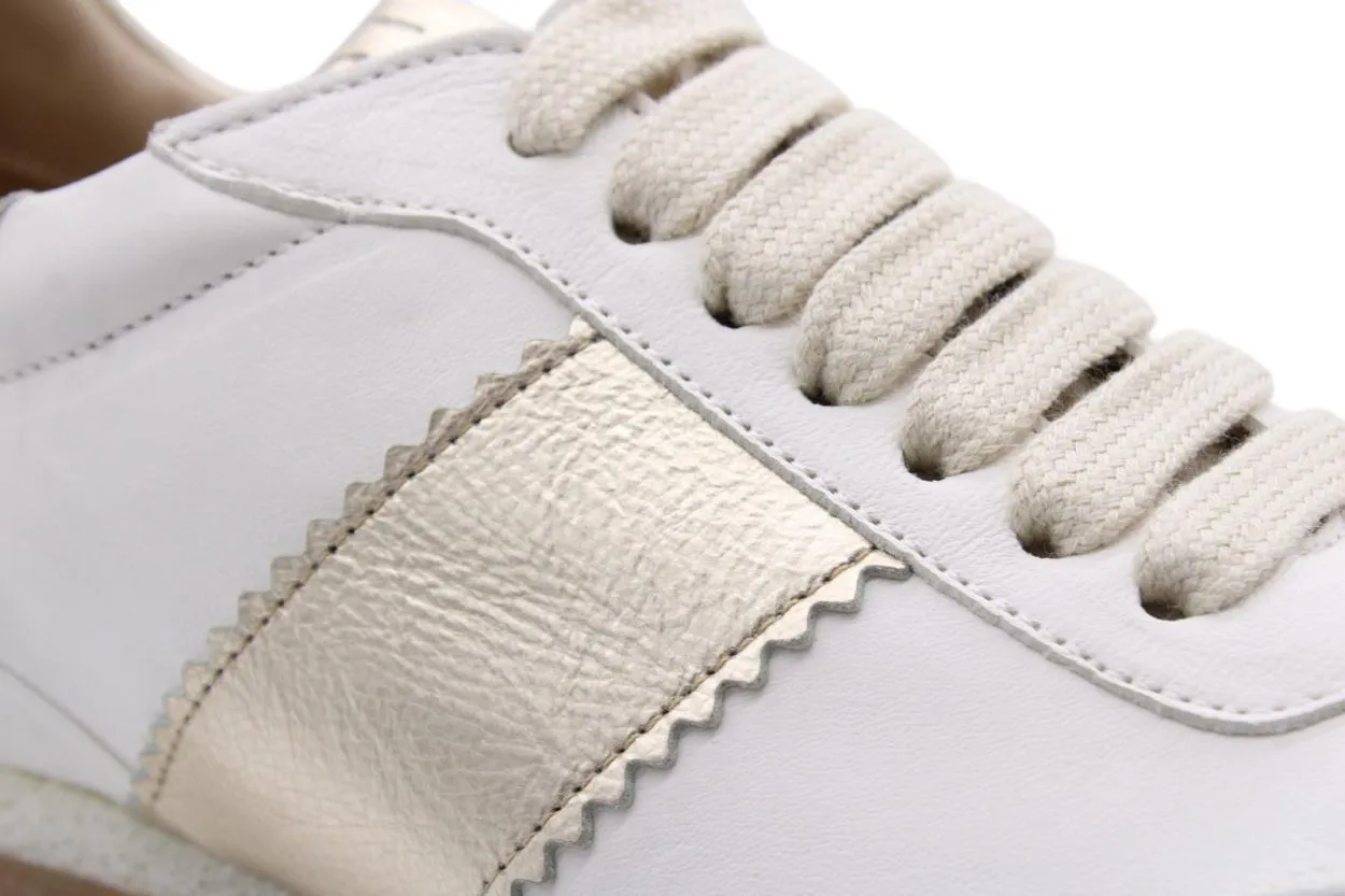 Sneakers Tropic Burro - Pegaso Platino - White w/Gold