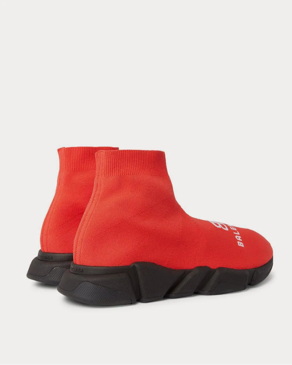 Speed Sock Logo-Print Stretch-Knit Slip-On  Red high top sneakers