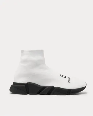 Speed Sock Logo-Print Stretch-Knit Slip-On  White high top sneakers