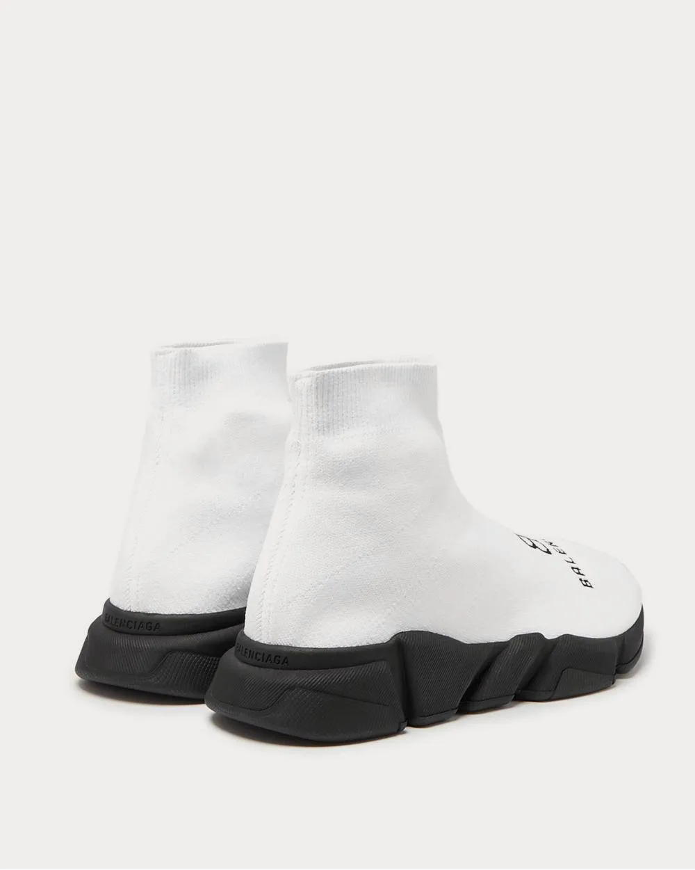 Speed Sock Logo-Print Stretch-Knit Slip-On  White high top sneakers