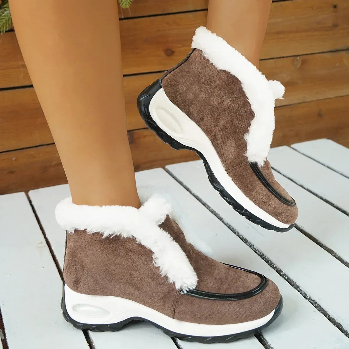 Vegan Leather Casual Ankle Boots