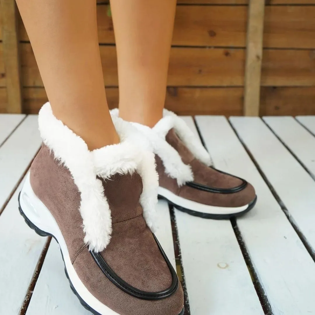 Vegan Leather Casual Ankle Boots