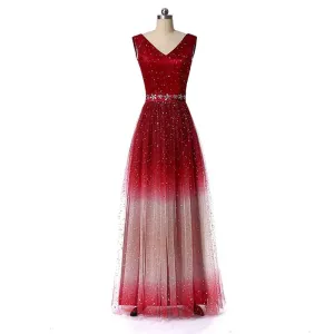 Women's Top Gradient Evening Prom A Line Gowns